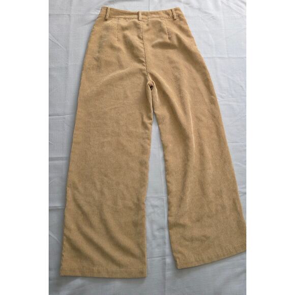 Shein High Waisted Tan Wide Leg Corduroy Pants Woman's Size M (28 x 29 1/2) - Picture 5 of 5